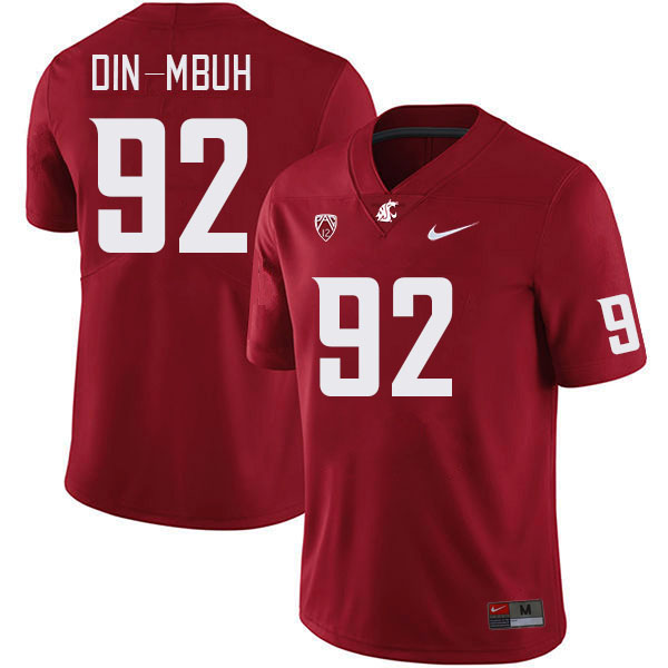 Washington State Cougars #92 Ansel Din-Mbuh College Football Jerseys Stitched Sale-Crimson